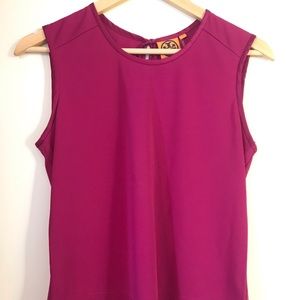 Tory Burch deep pink sleeveless blouse